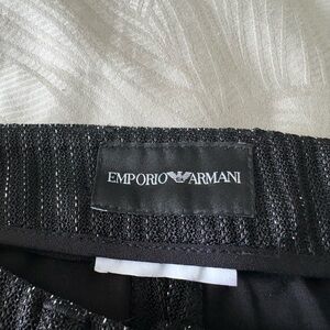 Emporio Armani Black Metallic-Thread Waistband Skirt